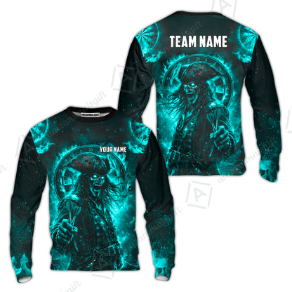 Custom Darts Jersey Polo Shirt, Ghost Pirate, Custom Dart Jersey Team Shirt For Players With Name & Team Name