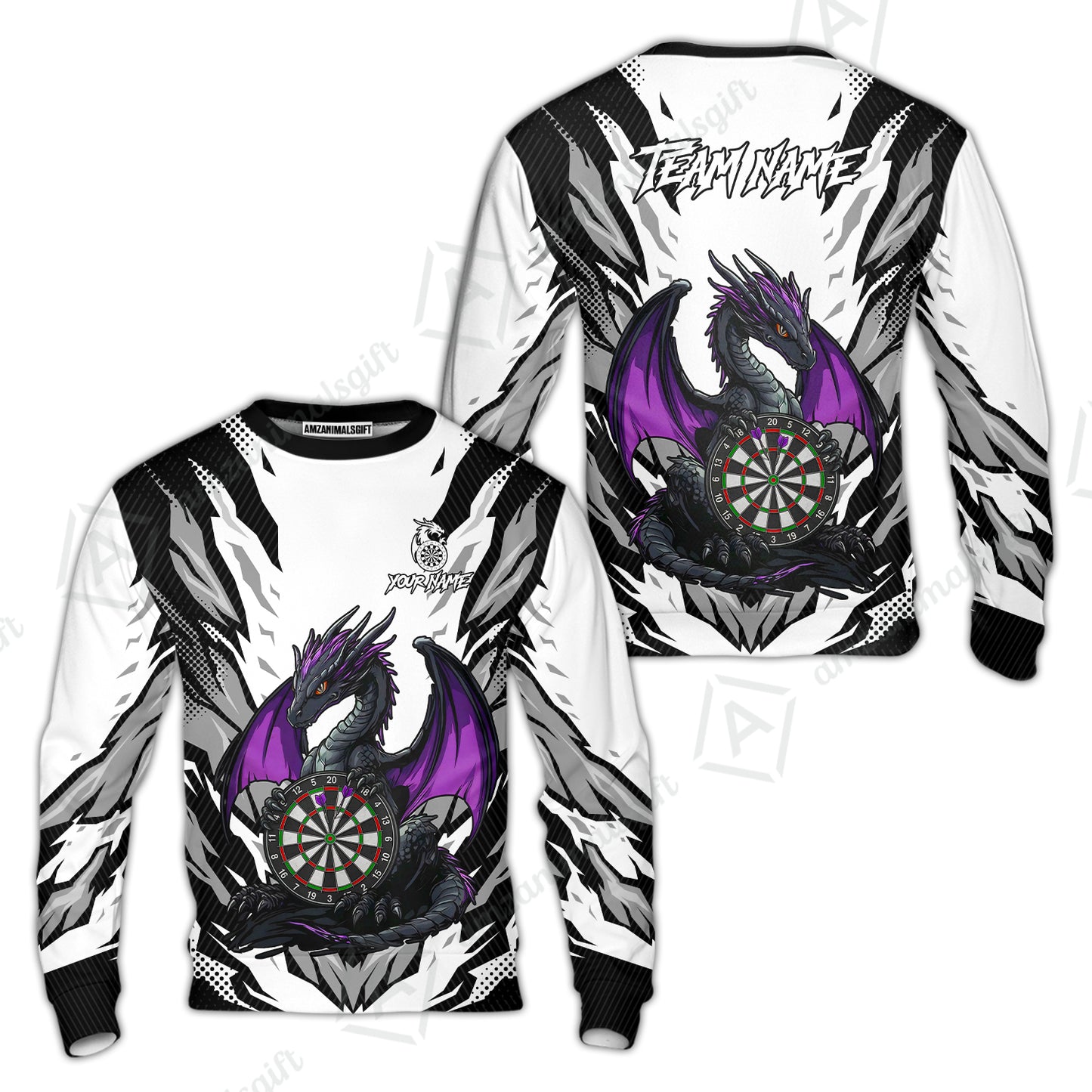 Custom Darts Team Jersey, Personalized Fantasy Dragon Dart Polo Shirt For Players With Name & Team Name