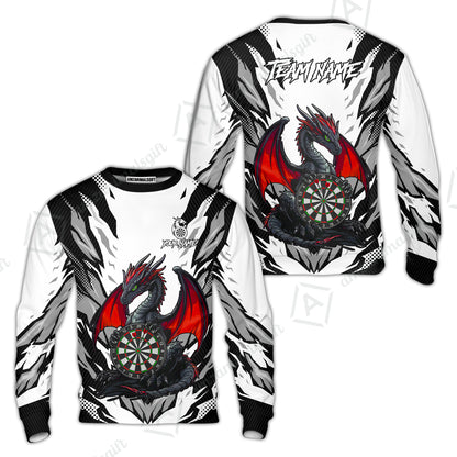 Custom Darts Team Jersey, Personalized Fantasy Dragon Dart Polo Shirt For Players With Name & Team Name
