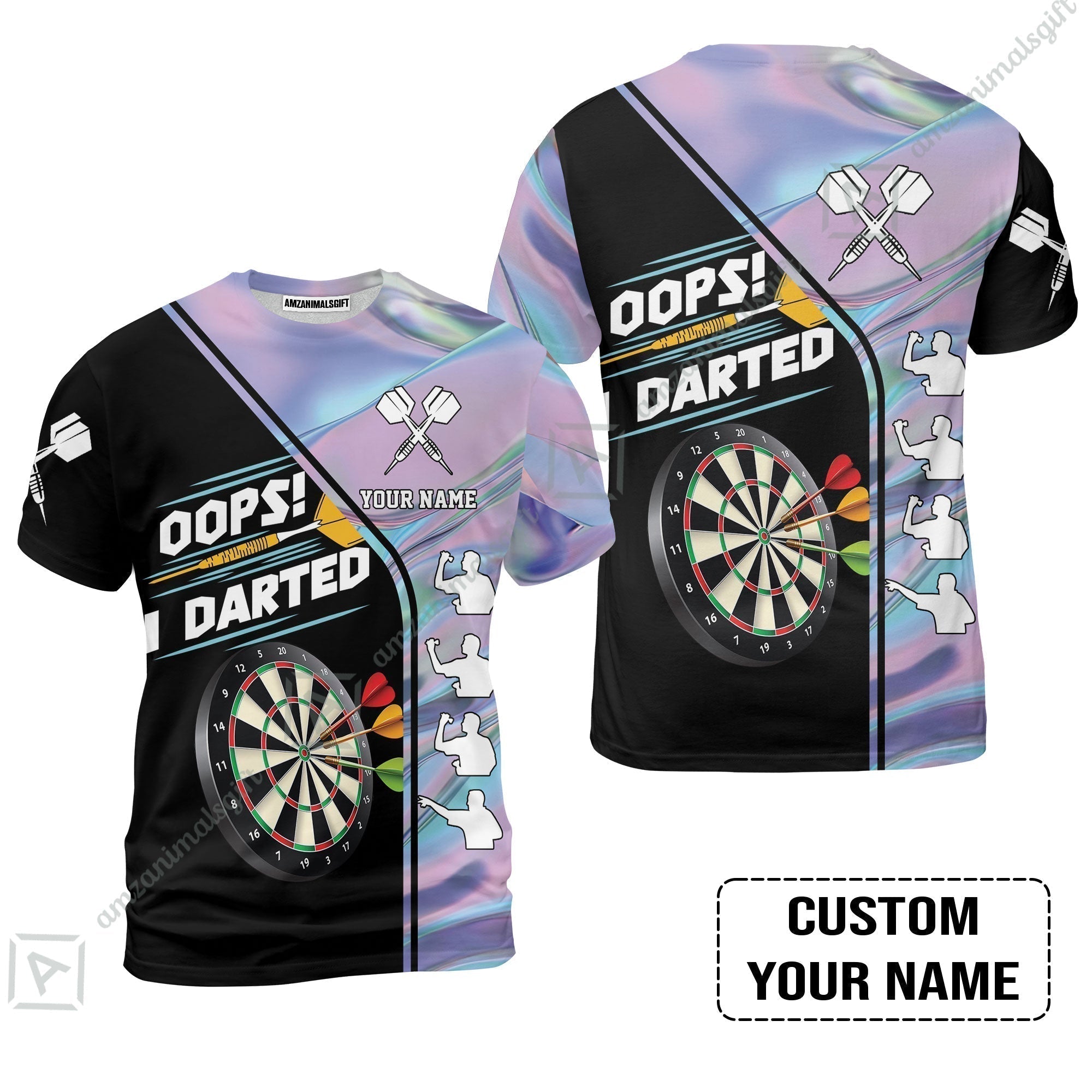 Customized Darts T-Shirt, Dartboard, I Darted, Personalized Name T-Shirt