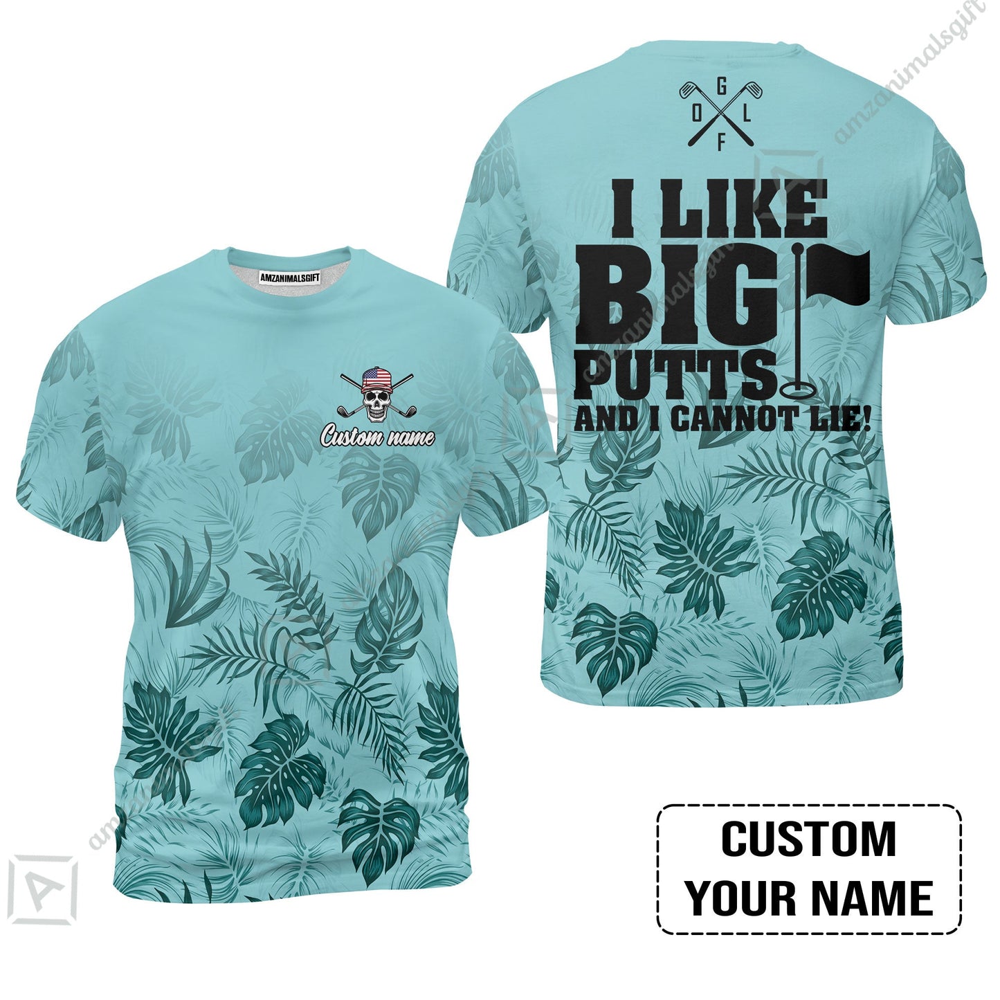 Golf Custom Name Long Polo Shirt - I Like Big Putts And I Cannot Lie Personalized Long Polo Shirt