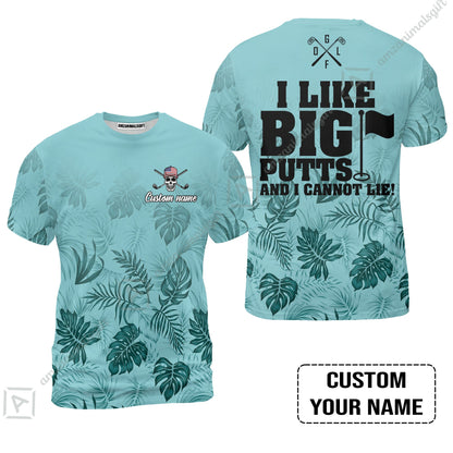Golf Custom Name Long Polo Shirt - I Like Big Putts And I Cannot Lie Personalized Long Polo Shirt