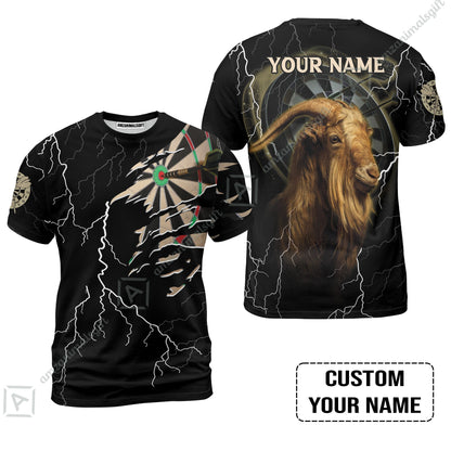 Customized Name Darts Zip Polo Shirt, Bullseye Dartboard Personalized Goat And Darts Zip Polo Shirt