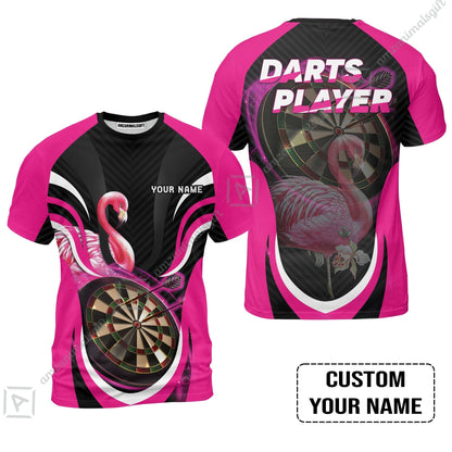Customized Darts Sweatshirt, Flamingo Darts Shirt, Personalized Name Darts Sweatshirt