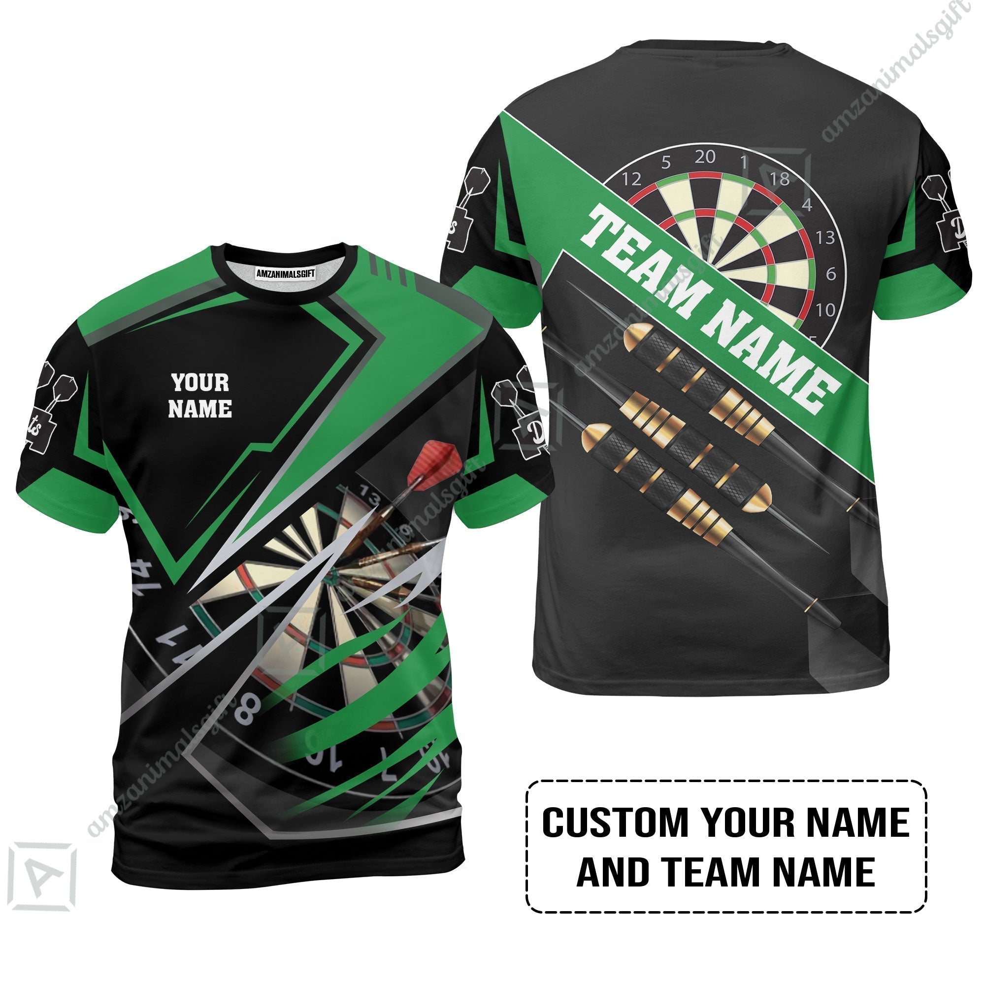 Personalized Darts T-Shirt - Custom Name & Team Name Darts T-Shirt