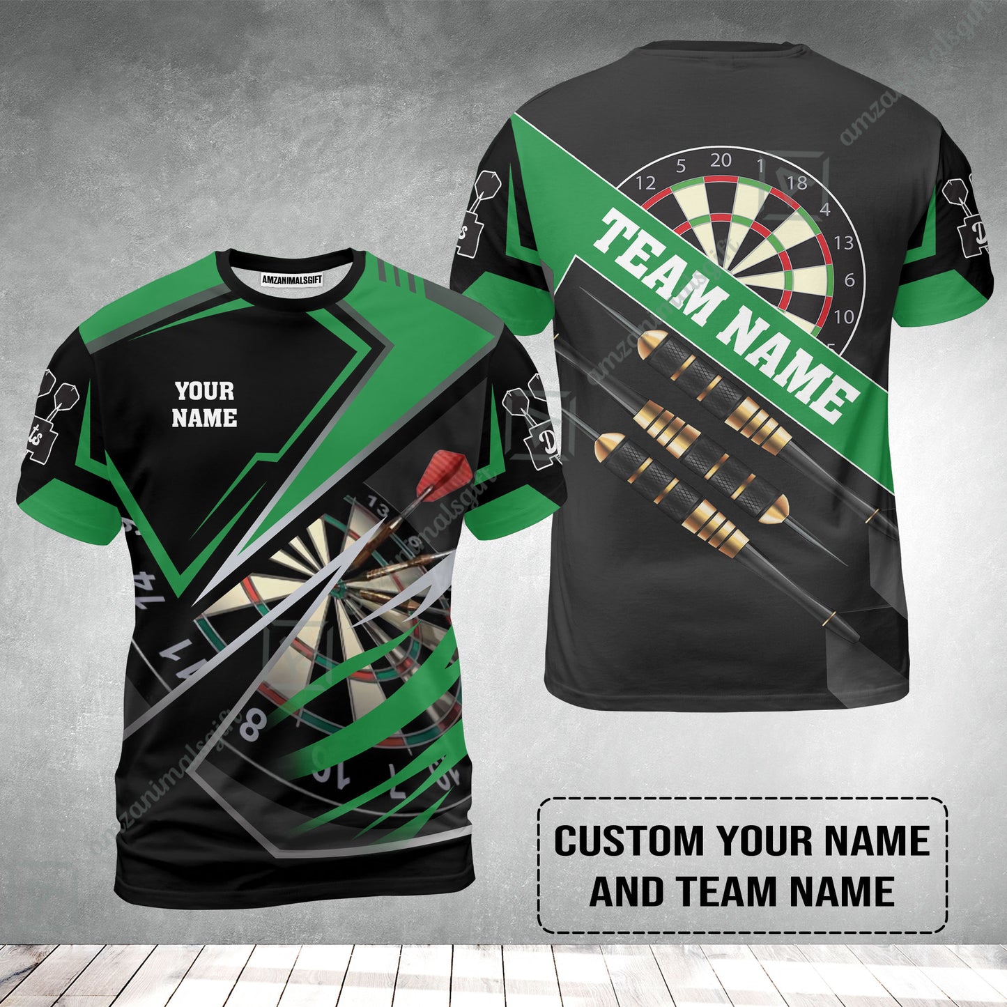 Personalized Darts T-Shirt - Custom Name & Team Name Darts T-Shirt
