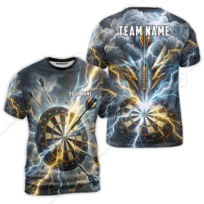 Custom Darts Team Jersey, Personalized Lightning Darts Polo Shirt For Players With Name & Team Name