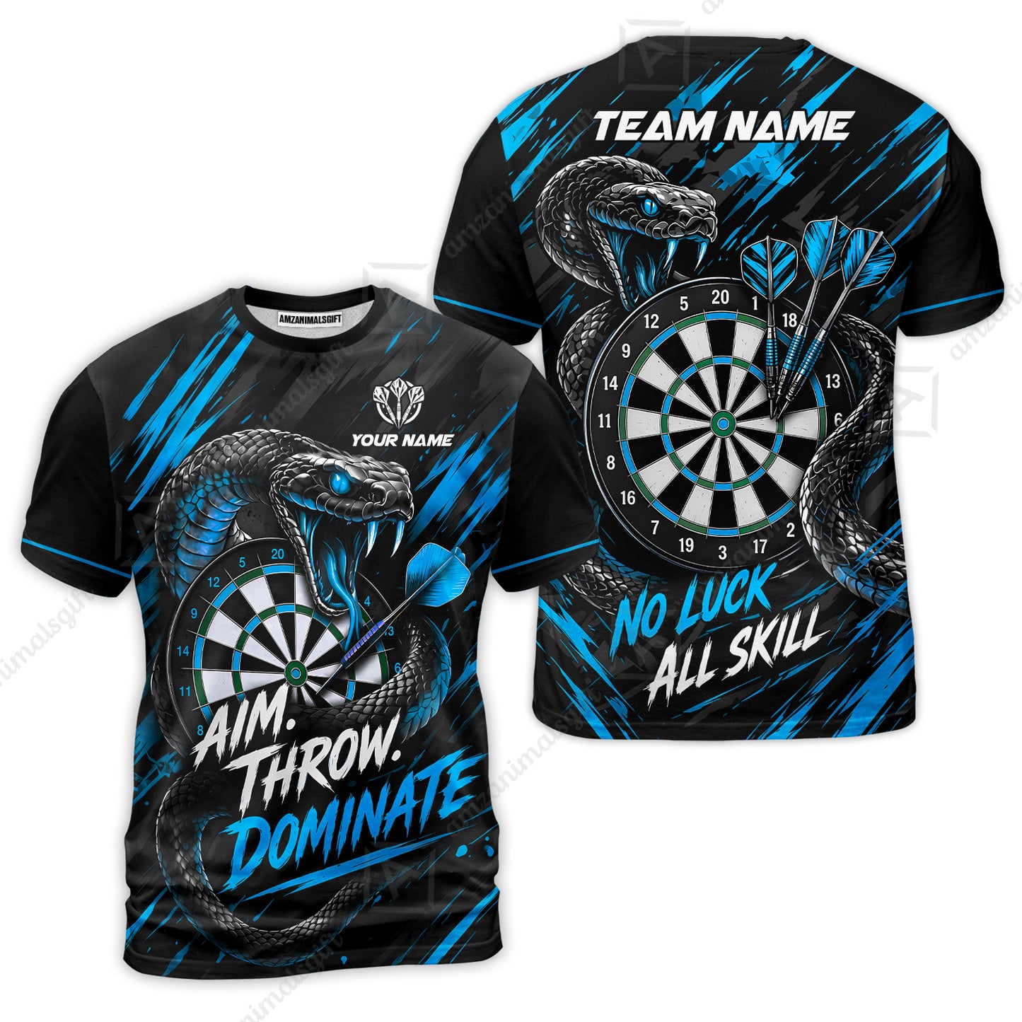 Customized Darts Team Jersey, Personalized Snake Darts Abstract Background Polo Shirt For Players With Name & Team Name