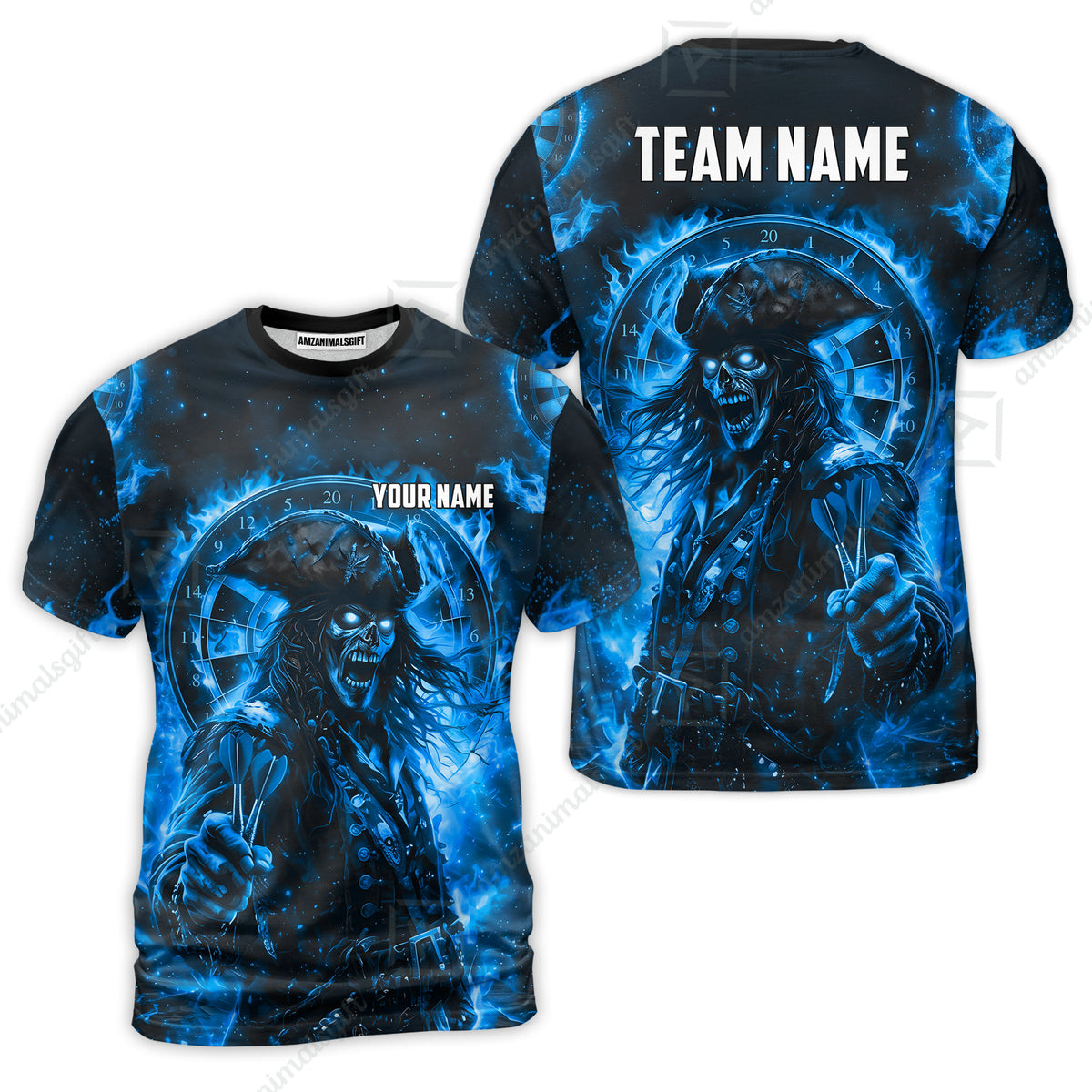 Custom Darts Jersey Polo Shirt, Ghost Pirate, Custom Dart Jersey Team Shirt For Players With Name & Team Name