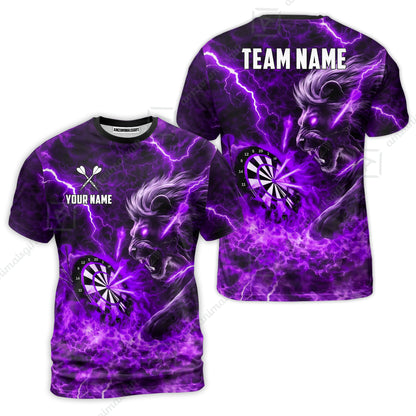 Custom Darts Team Jersey, Personalized Lightning Lion Jersey Shirt For Players With Name & Team Name