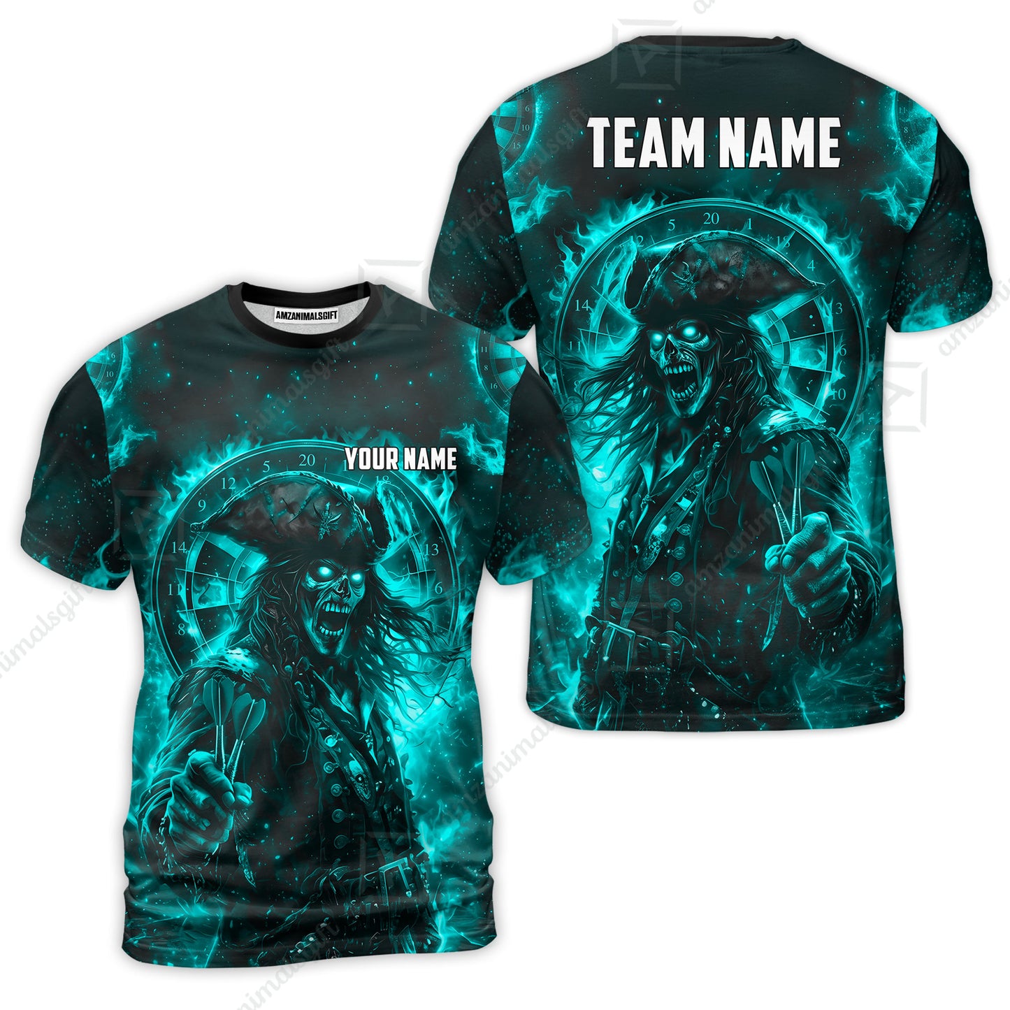 Custom Darts Jersey Polo Shirt, Ghost Pirate, Custom Dart Jersey Team Shirt For Players With Name & Team Name