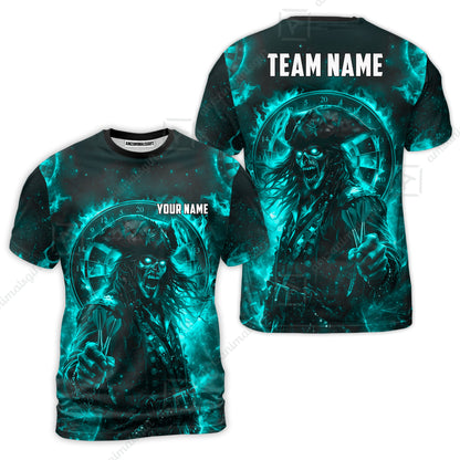 Custom Darts Jersey Polo Shirt, Ghost Pirate, Custom Dart Jersey Team Shirt For Players With Name & Team Name