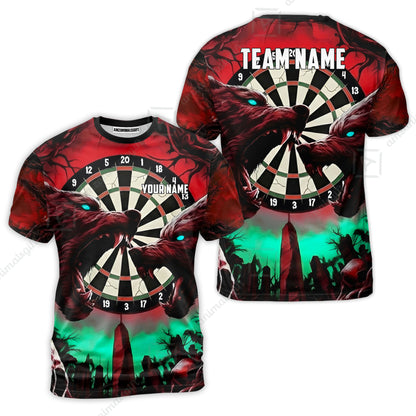 Custom Darts Team Jersey, Personalized Black Forest Wolves Dart Polo Shirt For Players With Name & Team Name
