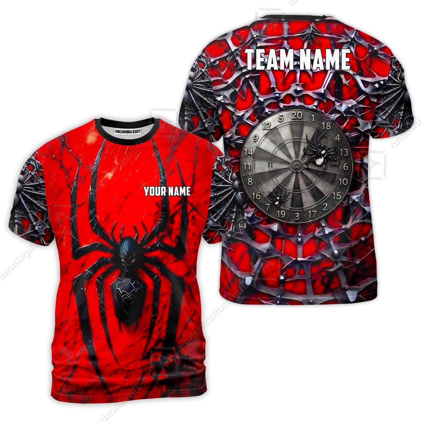 Custom Darts Jersey Polo Shirt, Gothic Widow Spiderweb, Custom Dart Jersey Team Shirt For Players With Name & Team Name