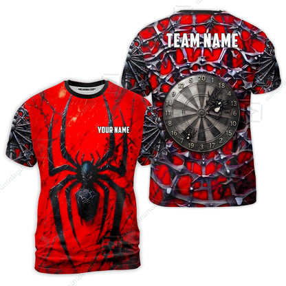 Custom Darts Jersey Polo Shirt, Gothic Widow Spiderweb, Custom Dart Jersey Team Shirt For Players With Name & Team Name