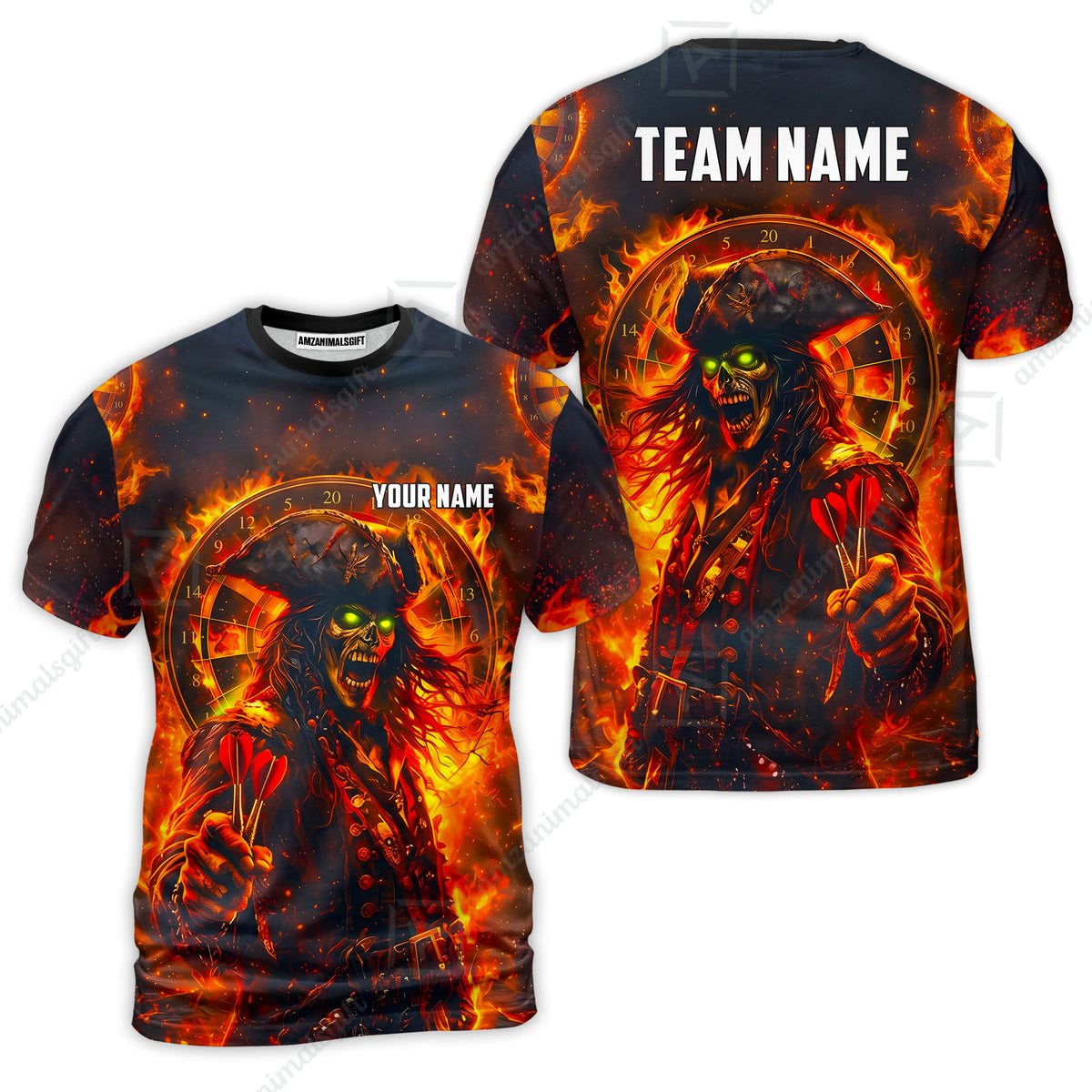 Custom Darts Jersey Polo Shirt, Ghost Pirate, Custom Dart Jersey Team Shirt For Players With Name & Team Name