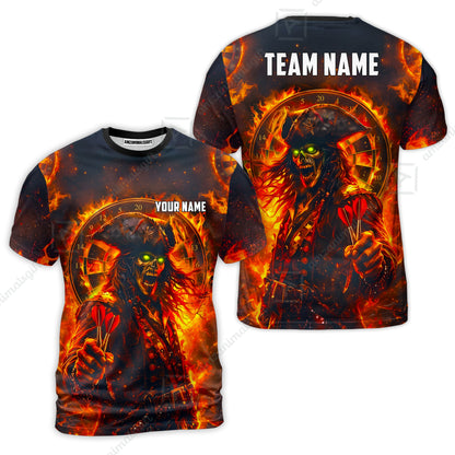Custom Darts Jersey Polo Shirt, Ghost Pirate, Custom Dart Jersey Team Shirt For Players With Name & Team Name