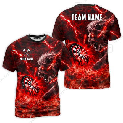 Custom Darts Team Jersey, Personalized Lightning Lion Jersey Shirt For Players With Name & Team Name