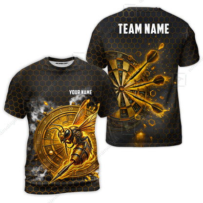 Custom Darts Team Jersey, Personalized Bee Strike Dart Polo Shirt For Players With Name & Team Name