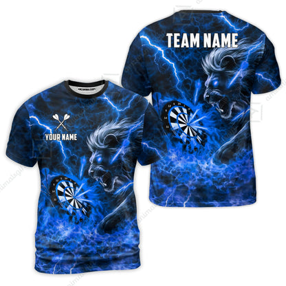 Custom Darts Team Jersey, Personalized Lightning Lion Jersey Shirt For Players With Name & Team Name