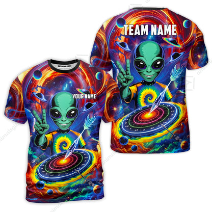 Custom Darts Team Jersey, Personalized Alien Vortex Strike Dart Polo Shirt For Players With Name & Team Name