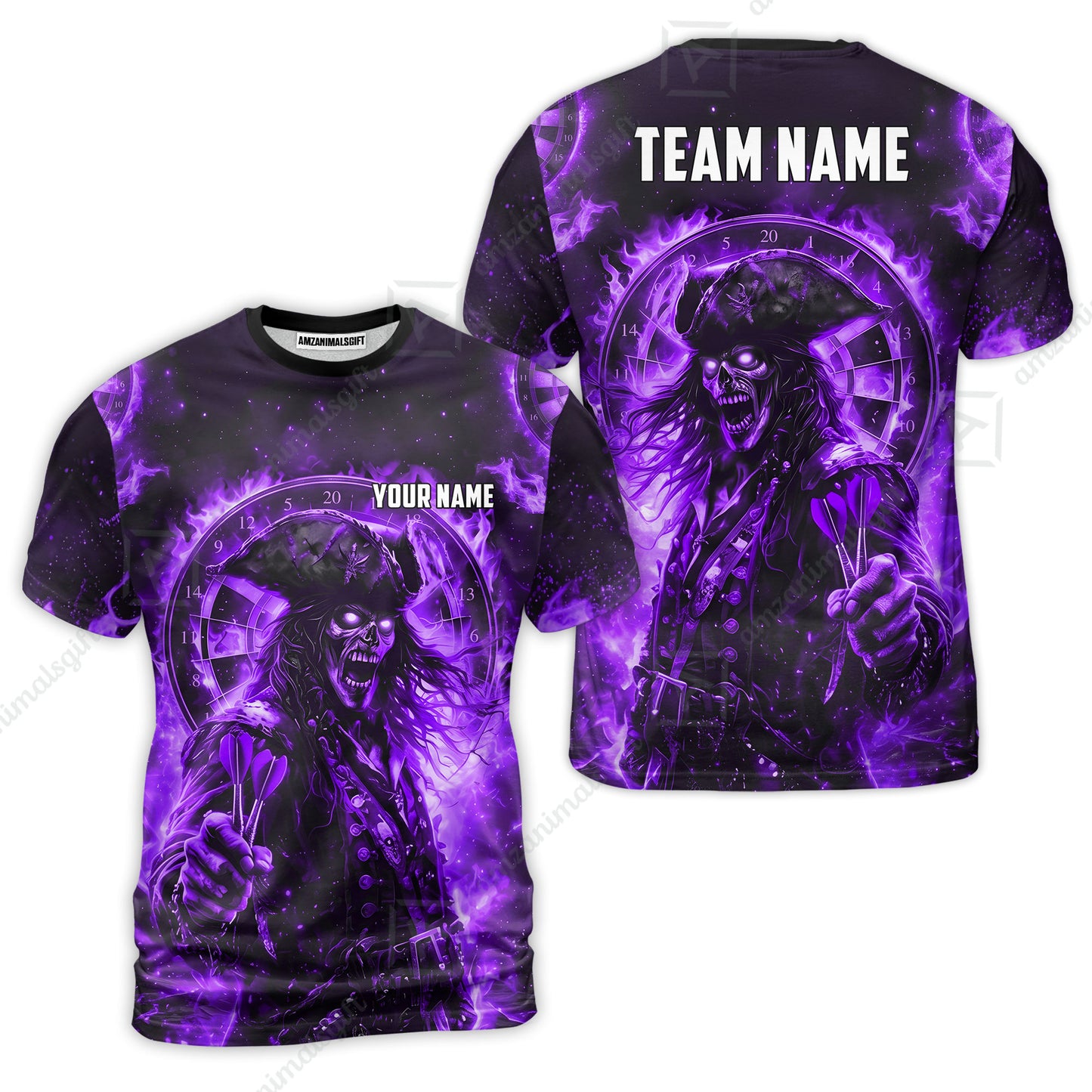 Custom Darts Jersey Polo Shirt, Ghost Pirate, Custom Dart Jersey Team Shirt For Players With Name & Team Name