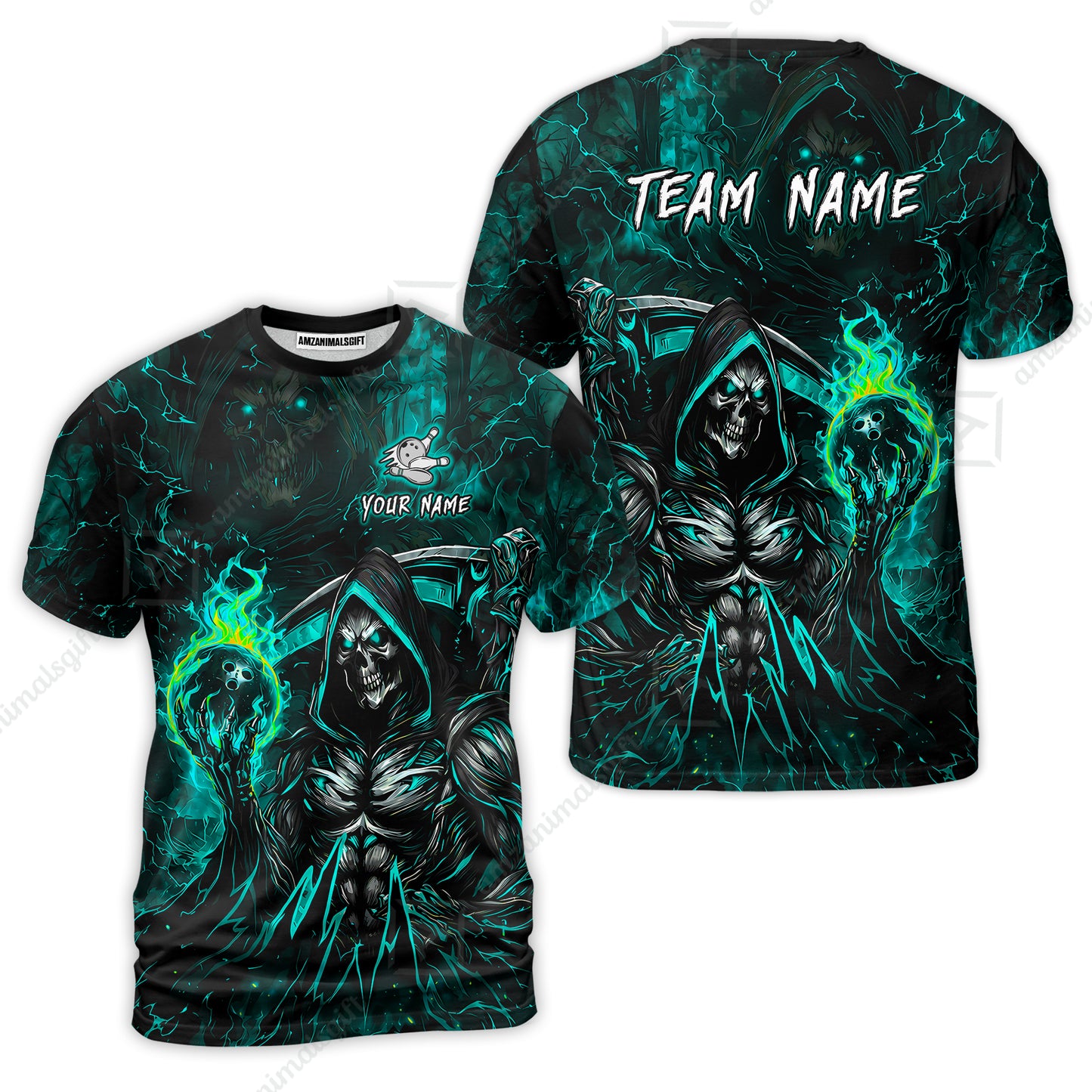 T-Shirt||Cyan