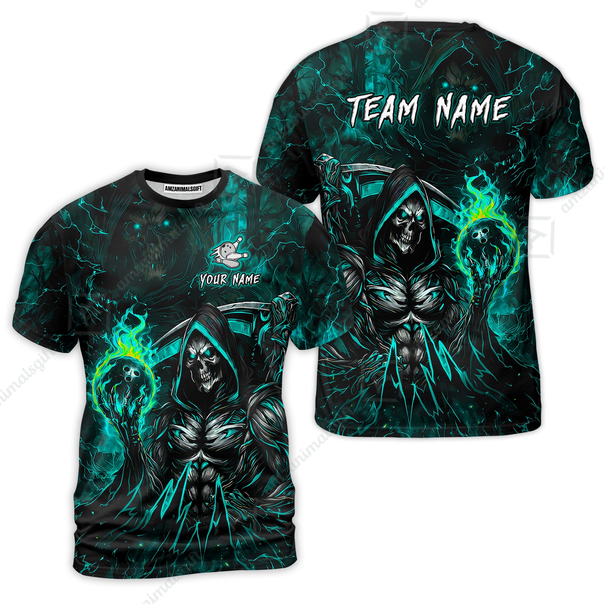 T-Shirt||Cyan