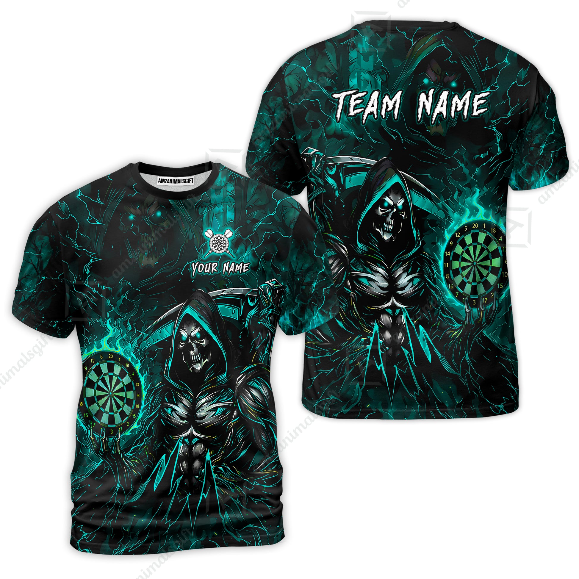 T-Shirt||Cyan