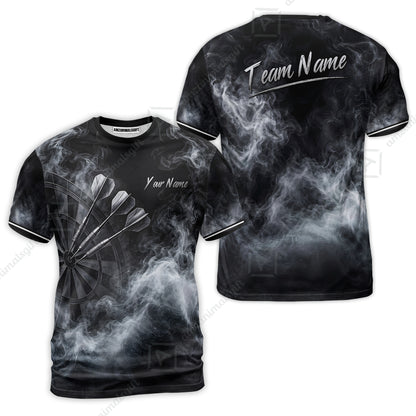 Custom Fog Rolling Darts Jersey, Personalized Name & Team Name, Smoky Dartboard Shirt for Players