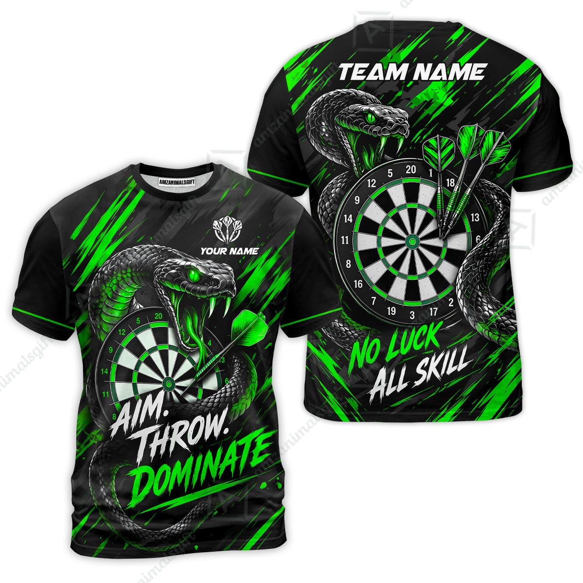 Customized Darts Team Jersey, Personalized Snake Darts Abstract Background Polo Shirt For Players With Name & Team Name