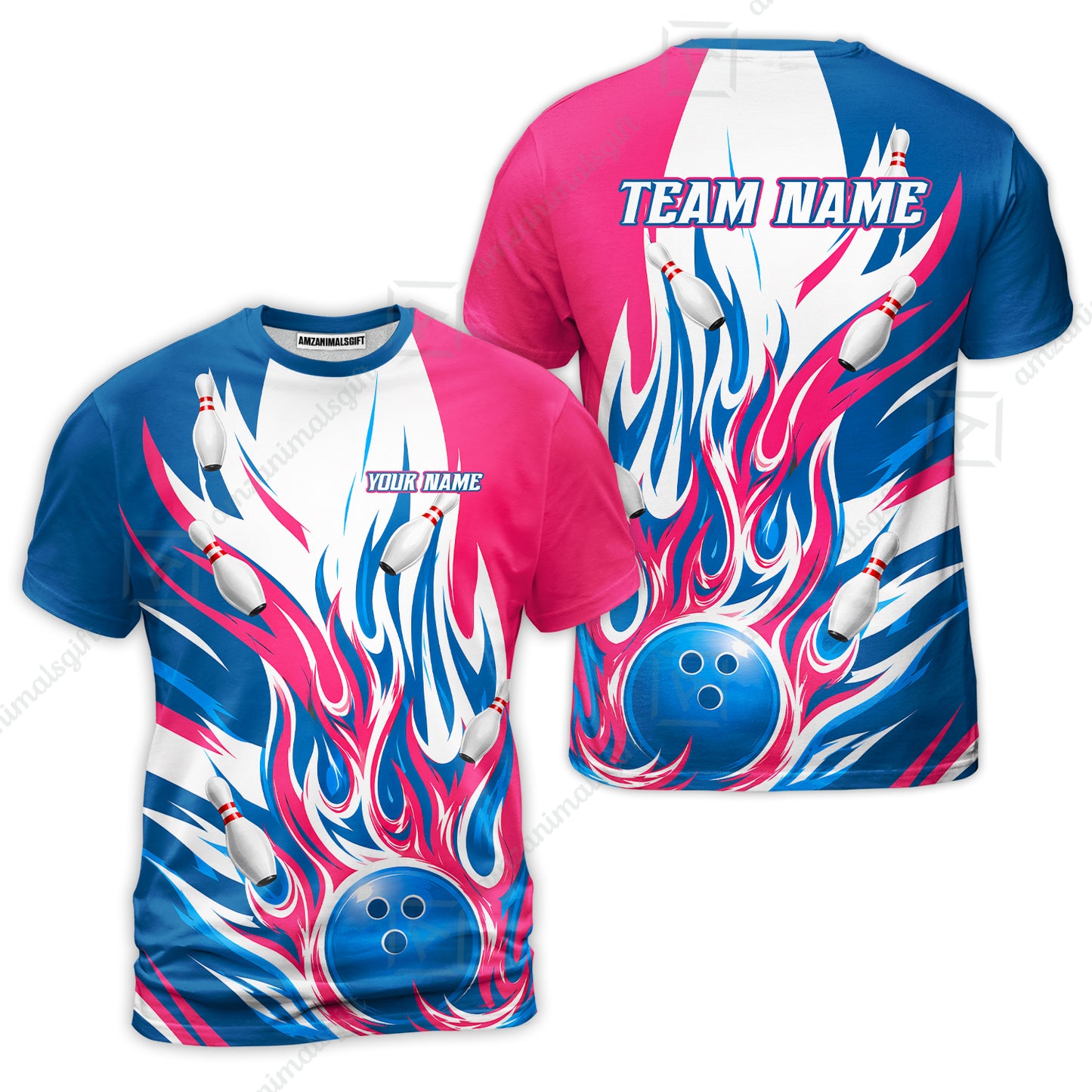 T-Shirt||Pink Cyan