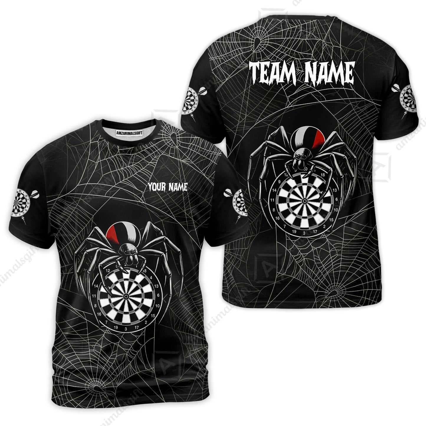 Customized Spider Web Black Widow Spooky Halloween Darts Jersey, Personalized Name And Team Name For Players