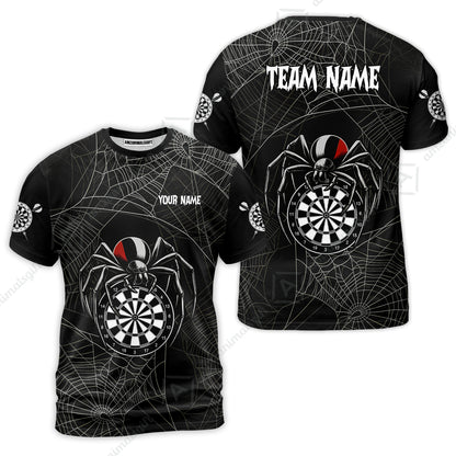 Customized Spider Web Black Widow Spooky Halloween Darts Jersey, Personalized Name And Team Name For Players