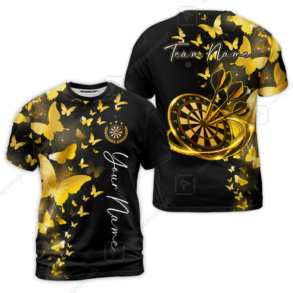 Customized Butterfly Elegant Sparkling Multicolor Darts Jersey, Personalized Name And Team Name For Players