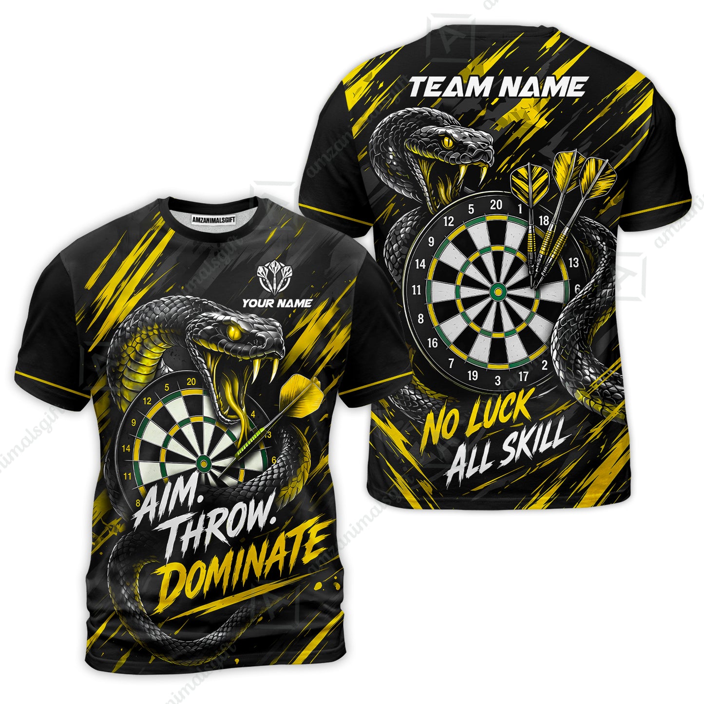 Customized Darts Team Jersey, Personalized Snake Darts Abstract Background Polo Shirt For Players With Name & Team Name