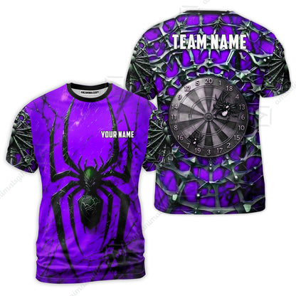 Custom Darts Jersey Polo Shirt, Gothic Widow Spiderweb, Custom Dart Jersey Team Shirt For Players With Name & Team Name
