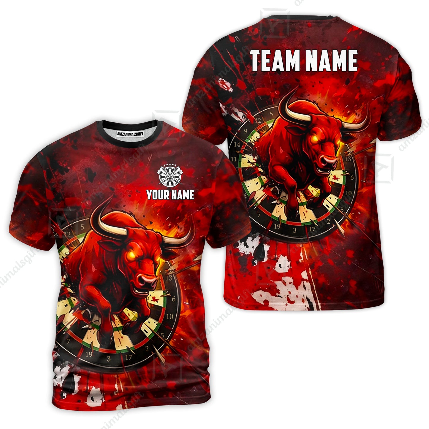 Custom Darts Team Jersey, Personalized Raging Bull Jersey Shirt For Players With Name & Team Name