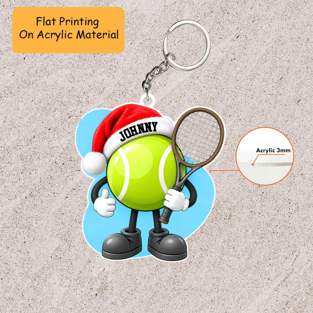 Personalized Christmas Tennis Ornament, Pool & Tennis Ball Player, Custom Ornament Christmas Gift, Keychain Tennis Christmas, Car Ornament Tennis Christmas