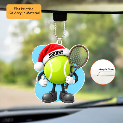 Personalized Christmas Tennis Ornament, Pool & Tennis Ball Player, Custom Ornament Christmas Gift, Keychain Tennis Christmas, Car Ornament Tennis Christmas