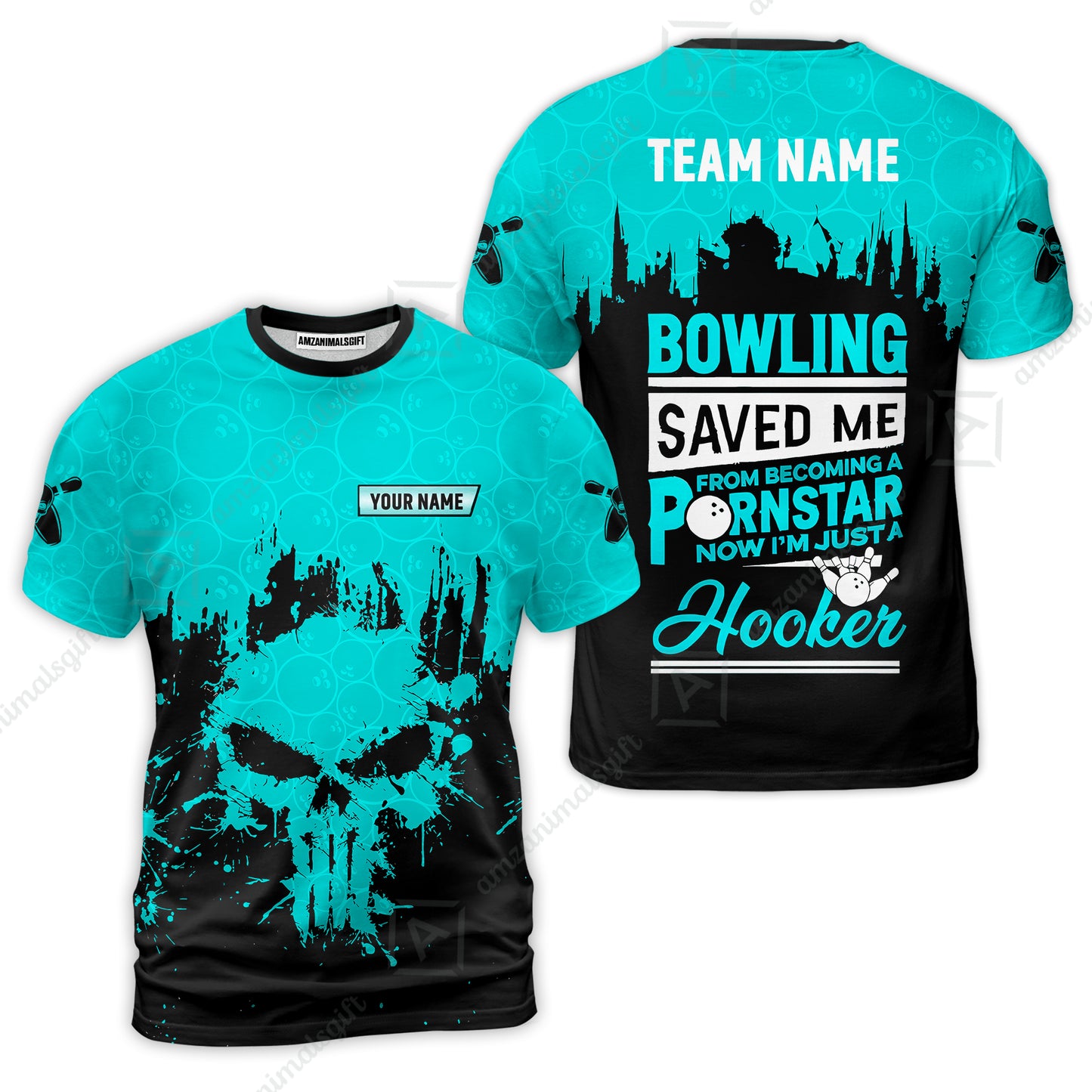 T-Shirt||Cyan