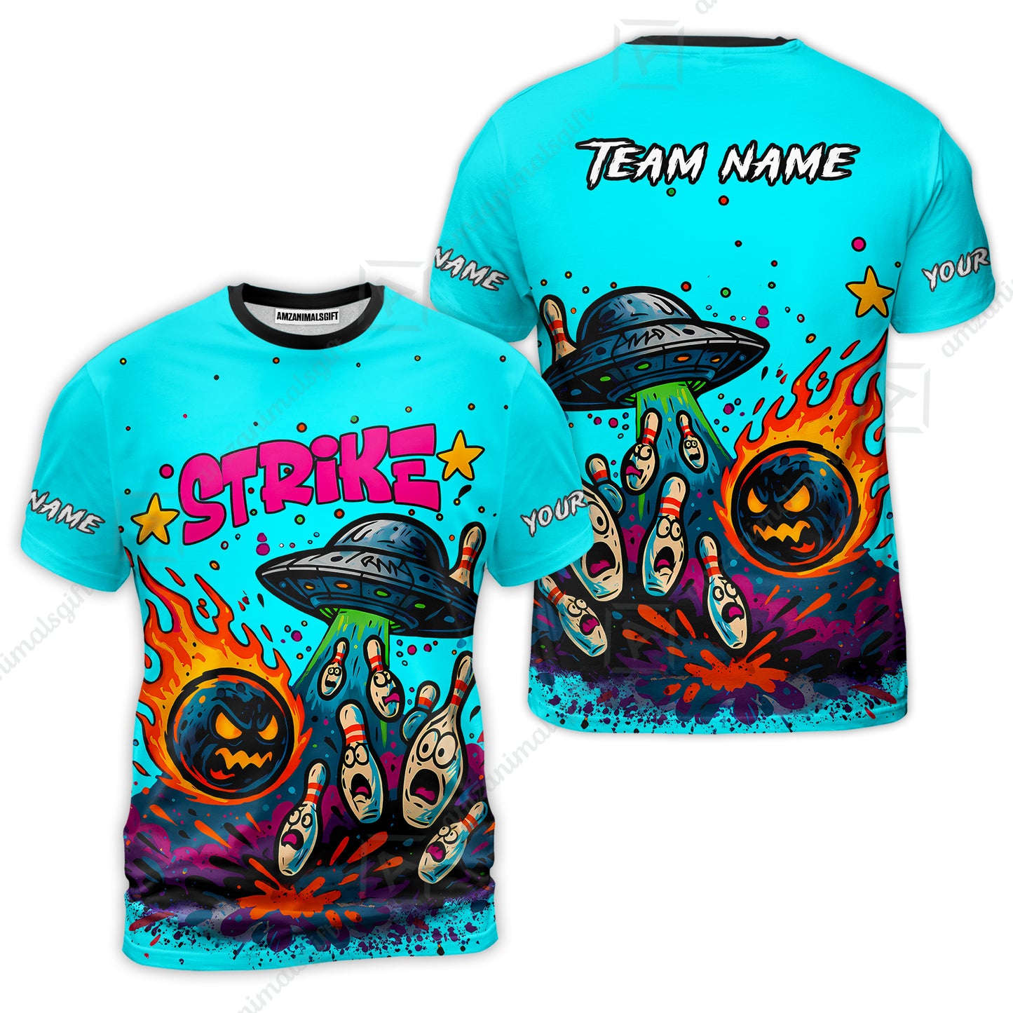 T-Shirt||Cyan