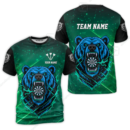 Custom Darts Team Jersey, Personalized Furious Bear Dart Polo Shirt for Players with Name & Team Name