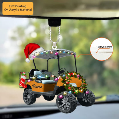 Personalized Golf  Cart Acrylic Ornament, Golf Keychain, Car Ornament, Christmas Ornament Gifts