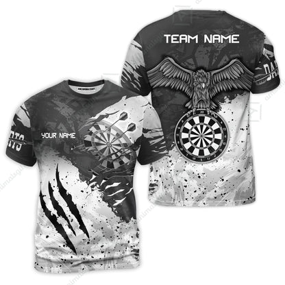 Customized Darts T-Shirt, Darts Eagle Dartboard Multicolor Custom Dart T-Shirt Jersey For Darts Player