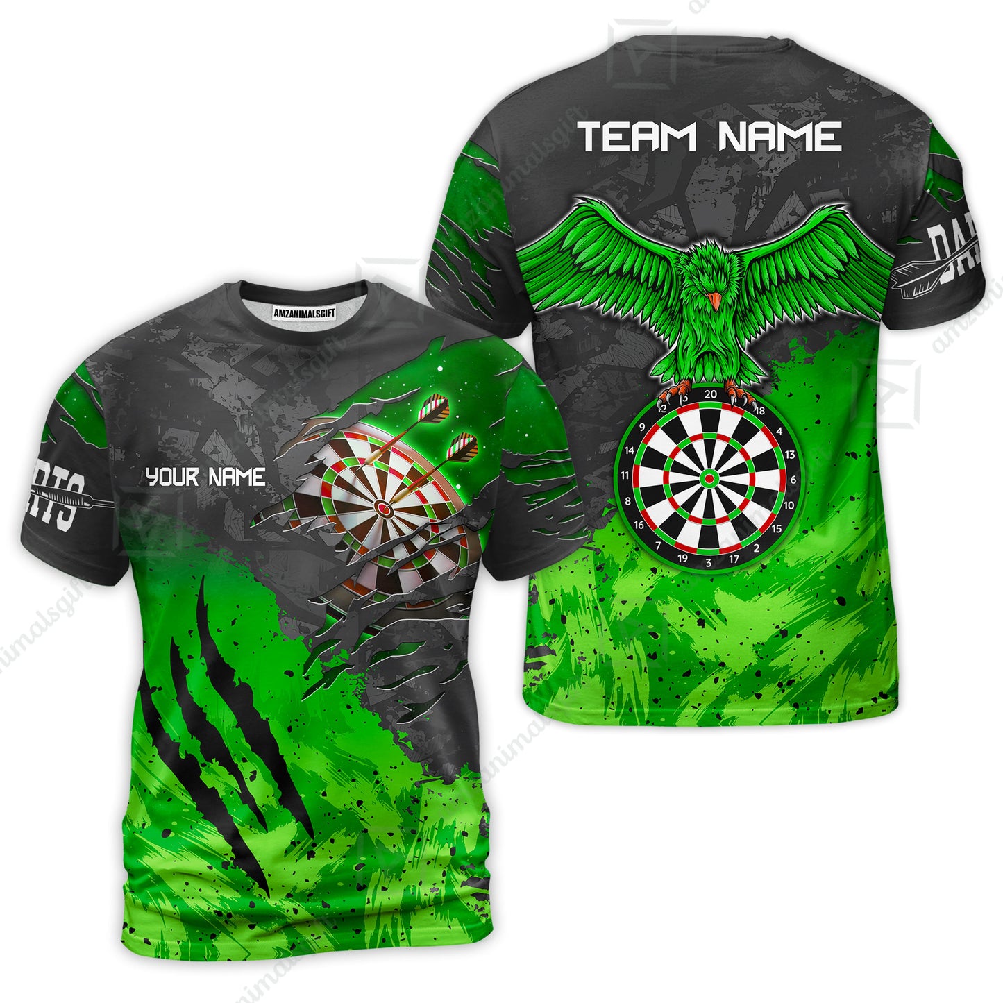 Customized Darts T-Shirt, Darts Eagle Dartboard Multicolor Custom Dart T-Shirt Jersey For Darts Player