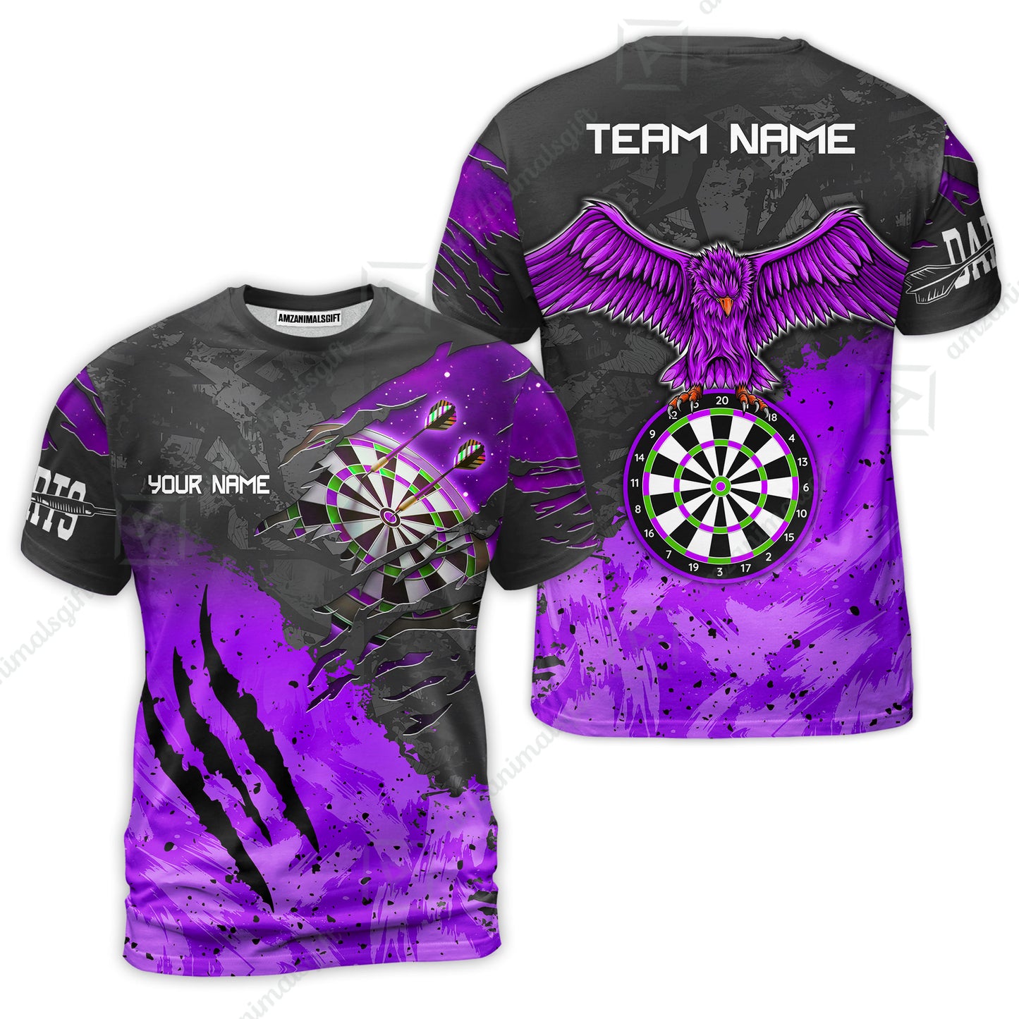 Customized Darts T-Shirt, Darts Eagle Dartboard Multicolor Custom Dart T-Shirt Jersey For Darts Player
