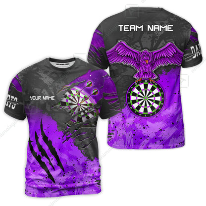 Customized Darts T-Shirt, Darts Eagle Dartboard Multicolor Custom Dart T-Shirt Jersey For Darts Player