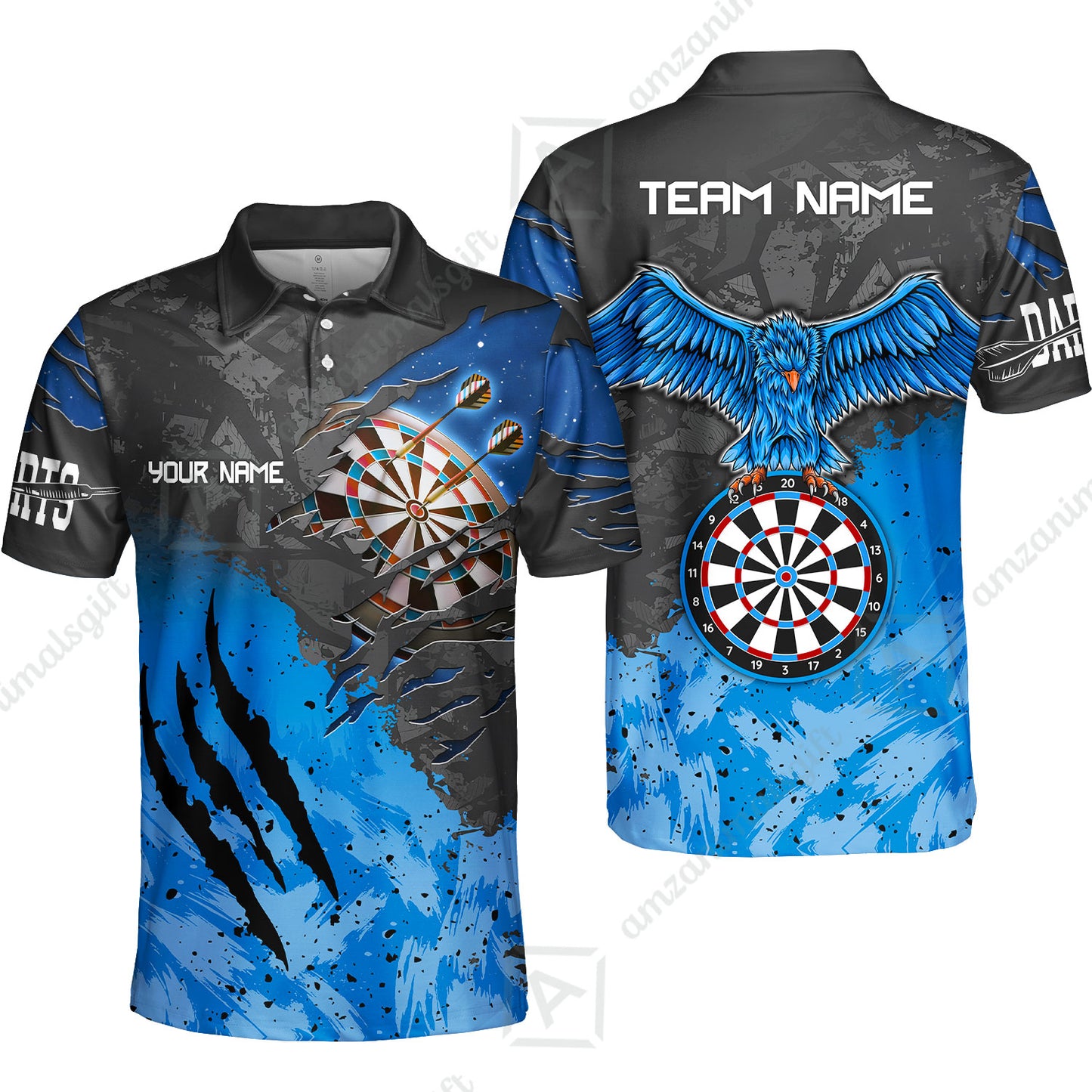 Customized Darts Polo Shirt, Darts Eagle Dartboard Multicolor Custom Dart Polo Shirt Jersey For Darts Player