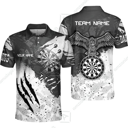 Customized Darts Polo Shirt, Darts Eagle Dartboard Multicolor Custom Dart Polo Shirt Jersey For Darts Player